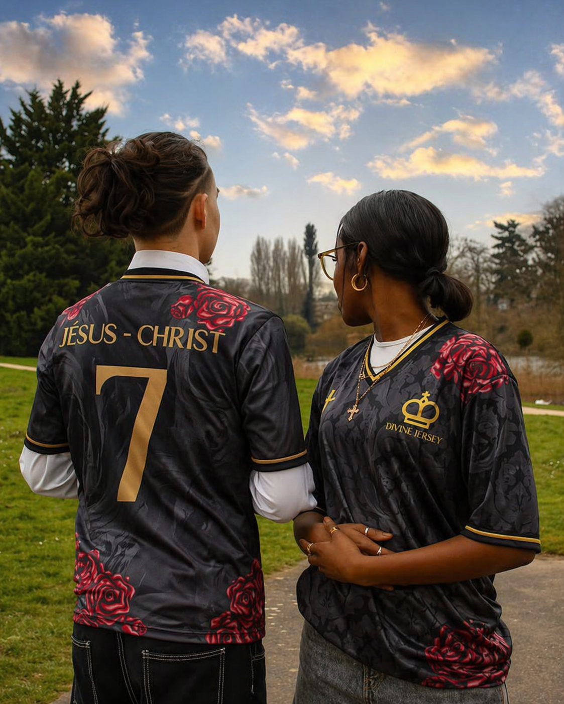 Maillot Chrétien Noir & Rose - Divine Jersey™