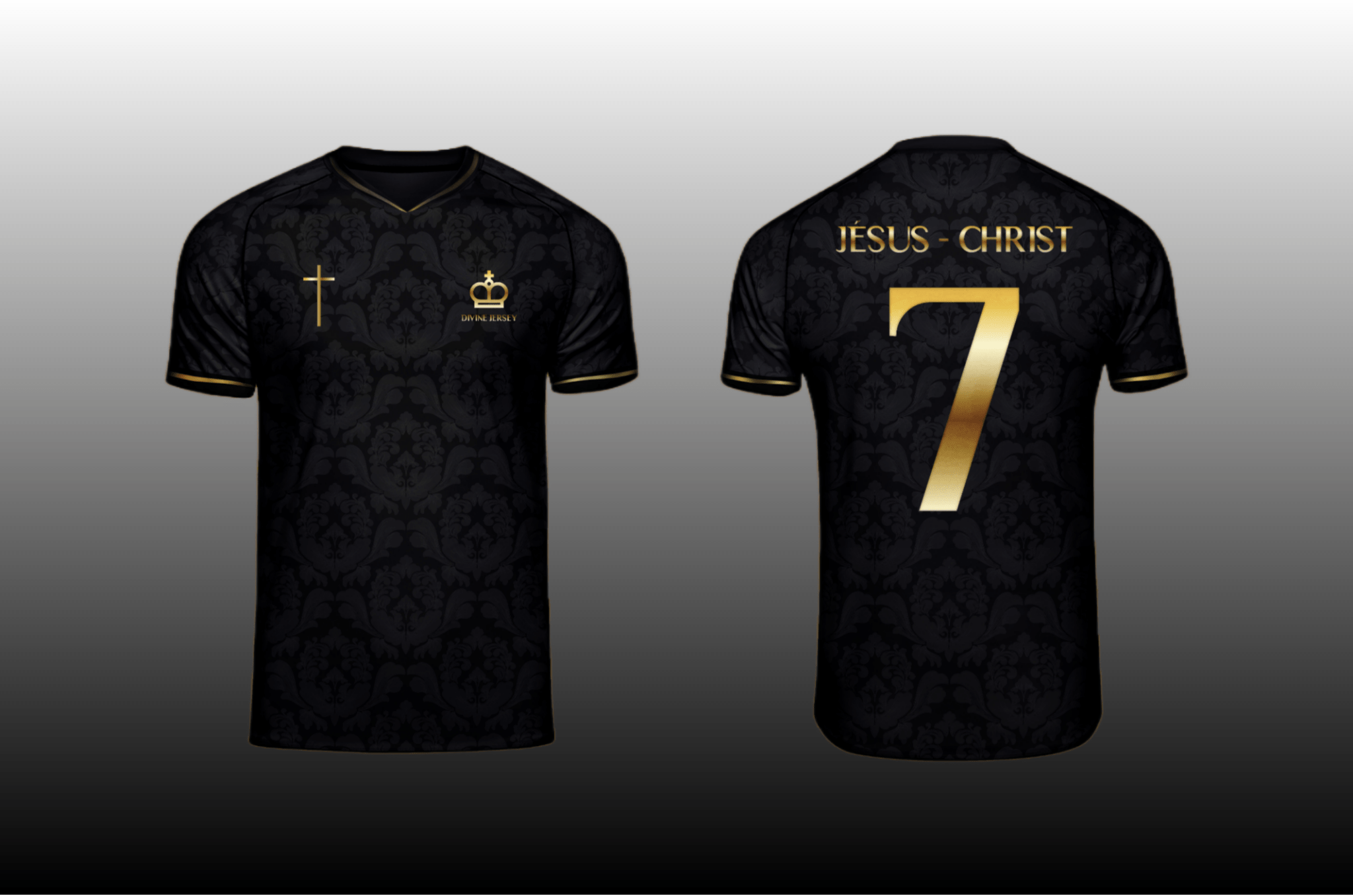 Maillot Chrétien Noir & Doré – Divine Jersey™ - Divine Jersey ™